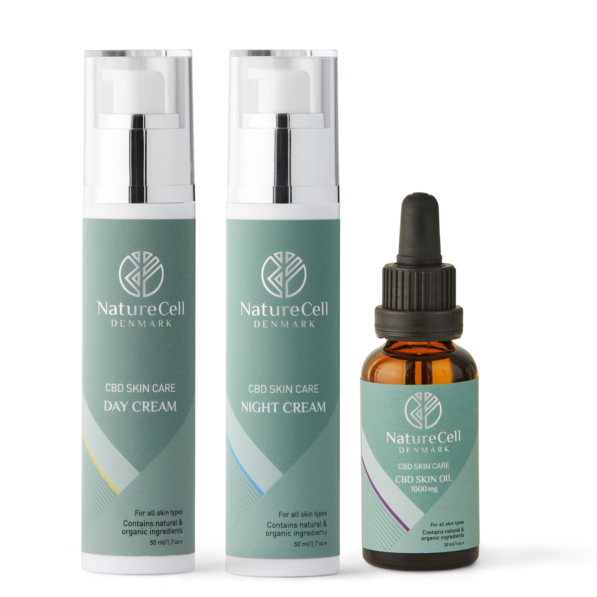 Facial CBD Care 3 Produkter | Indhold: Dagcreme, Natcreme, Hudolie